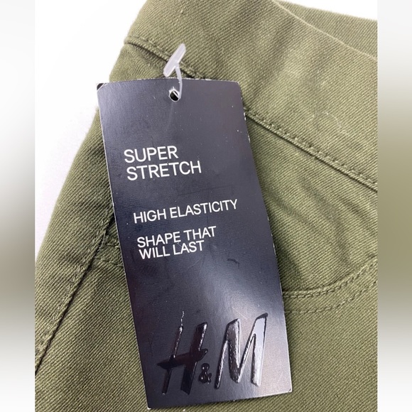 H&M Super Stretch Dark Green Straight Ankle Pants NWT Size 6 - Picture 4 of 8